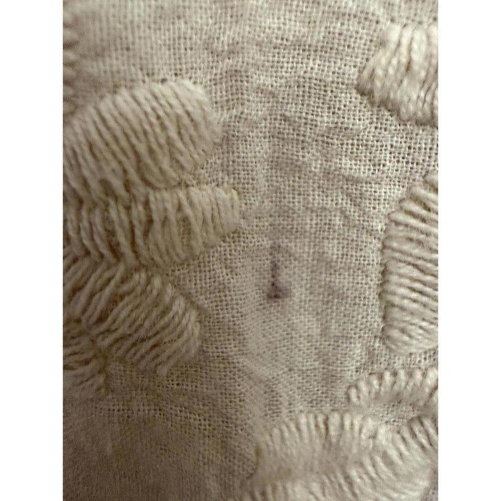 Altar'd State cream and olive green embroidered mesh top size Small - Picture 3 of 9